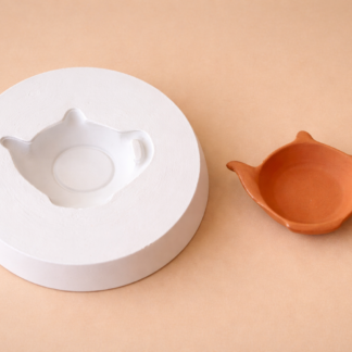 Molde de yeso para platito con forma de tetera MPTT005