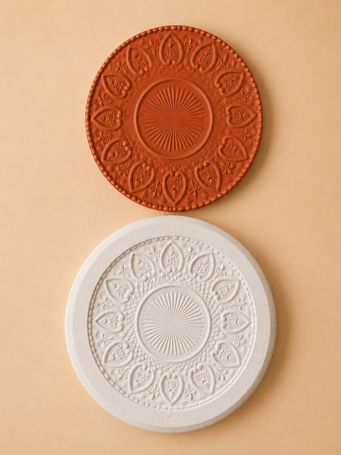 Molde de yeso plato 22 cm, con diseño MPD022