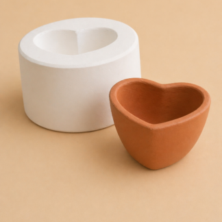 Molde para maceta/ taza sin asa con forma de Corazon MTC009