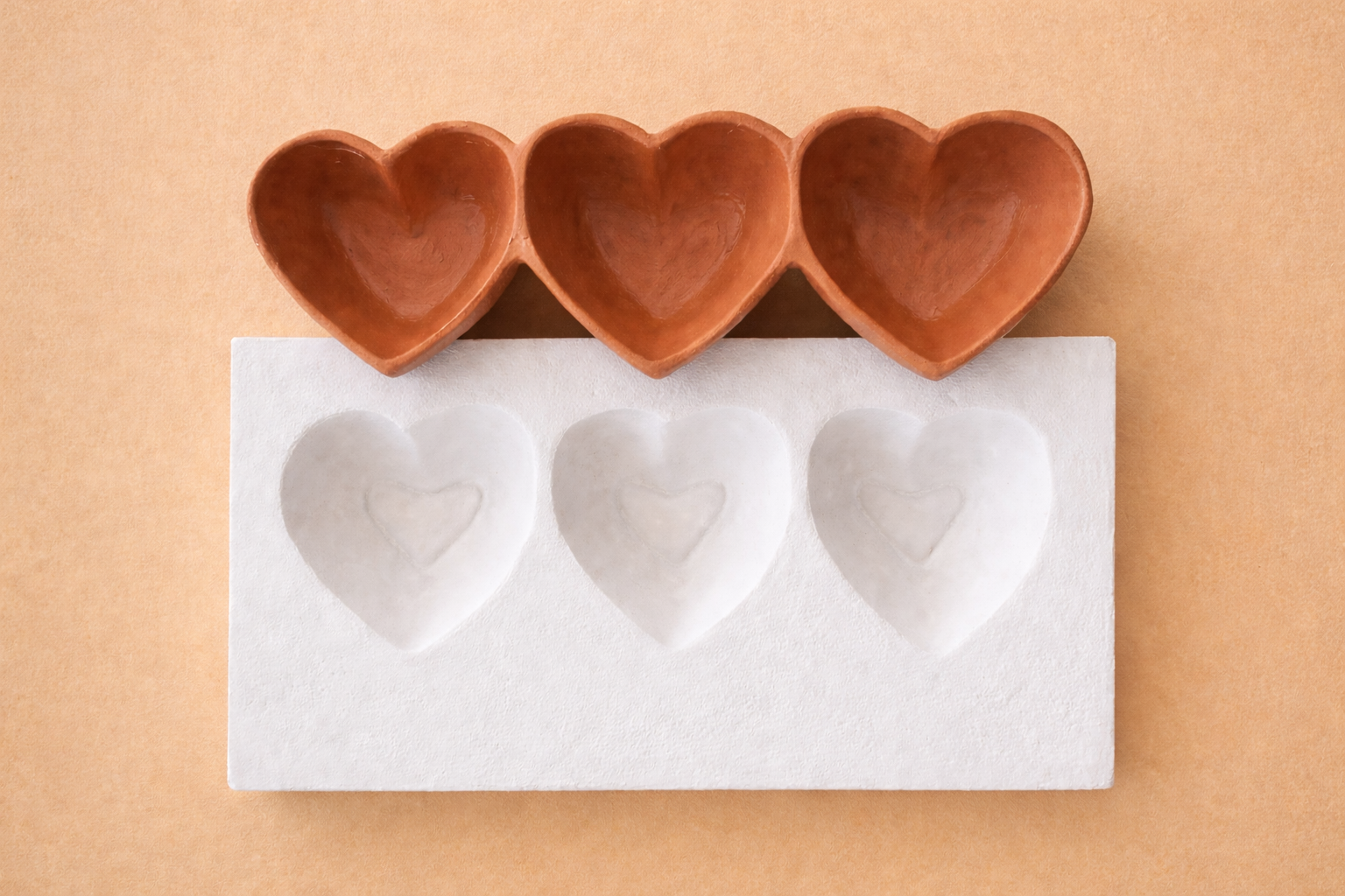 Molde de yeso bandeja para picada con forma de Corazón MBC006 - Imagen 2