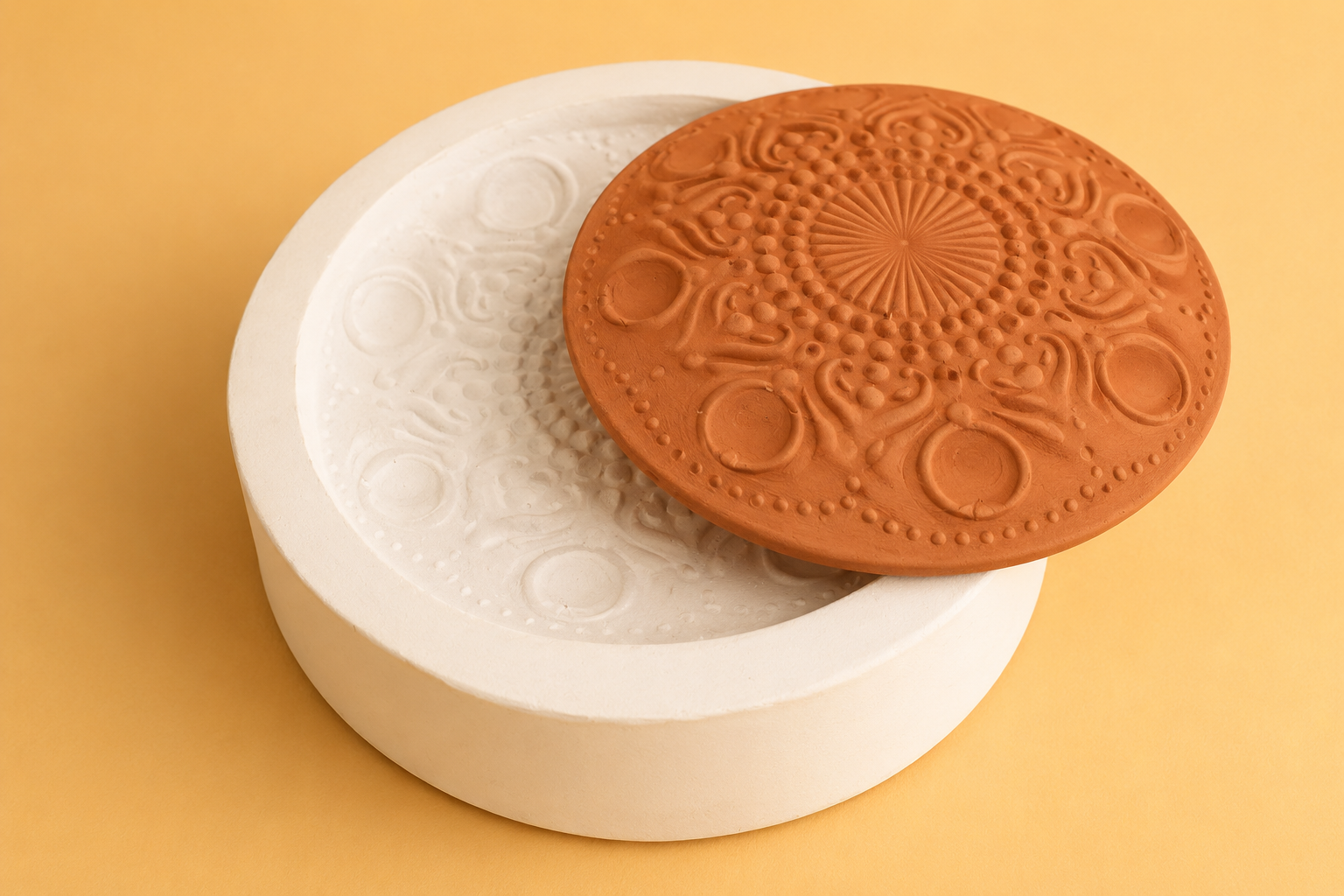 Molde de yeso para plato con diseño 02 MPD020