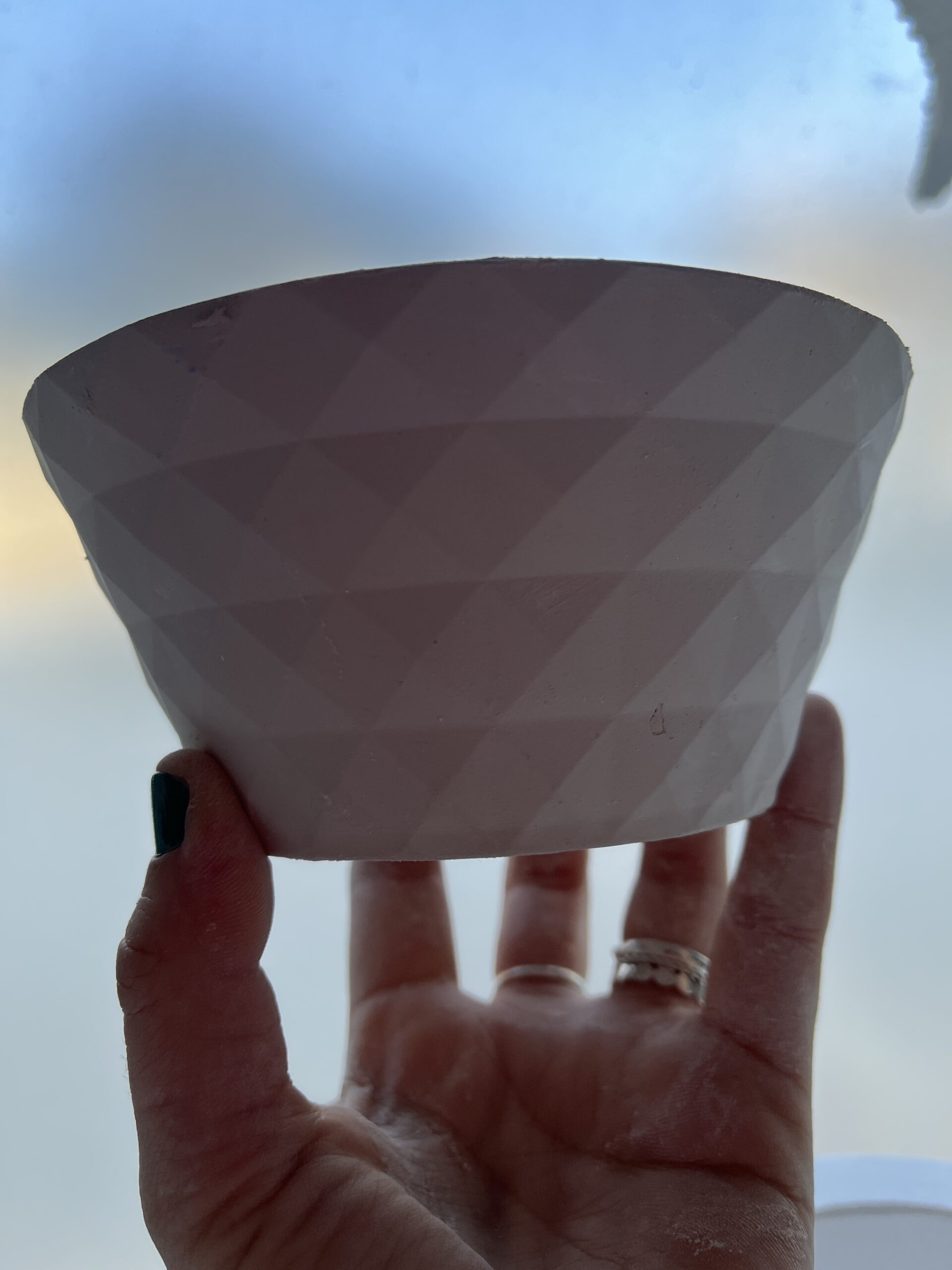 Molde de yeso para compotera con diseño de triangulos MCRM02 - Imagen 2