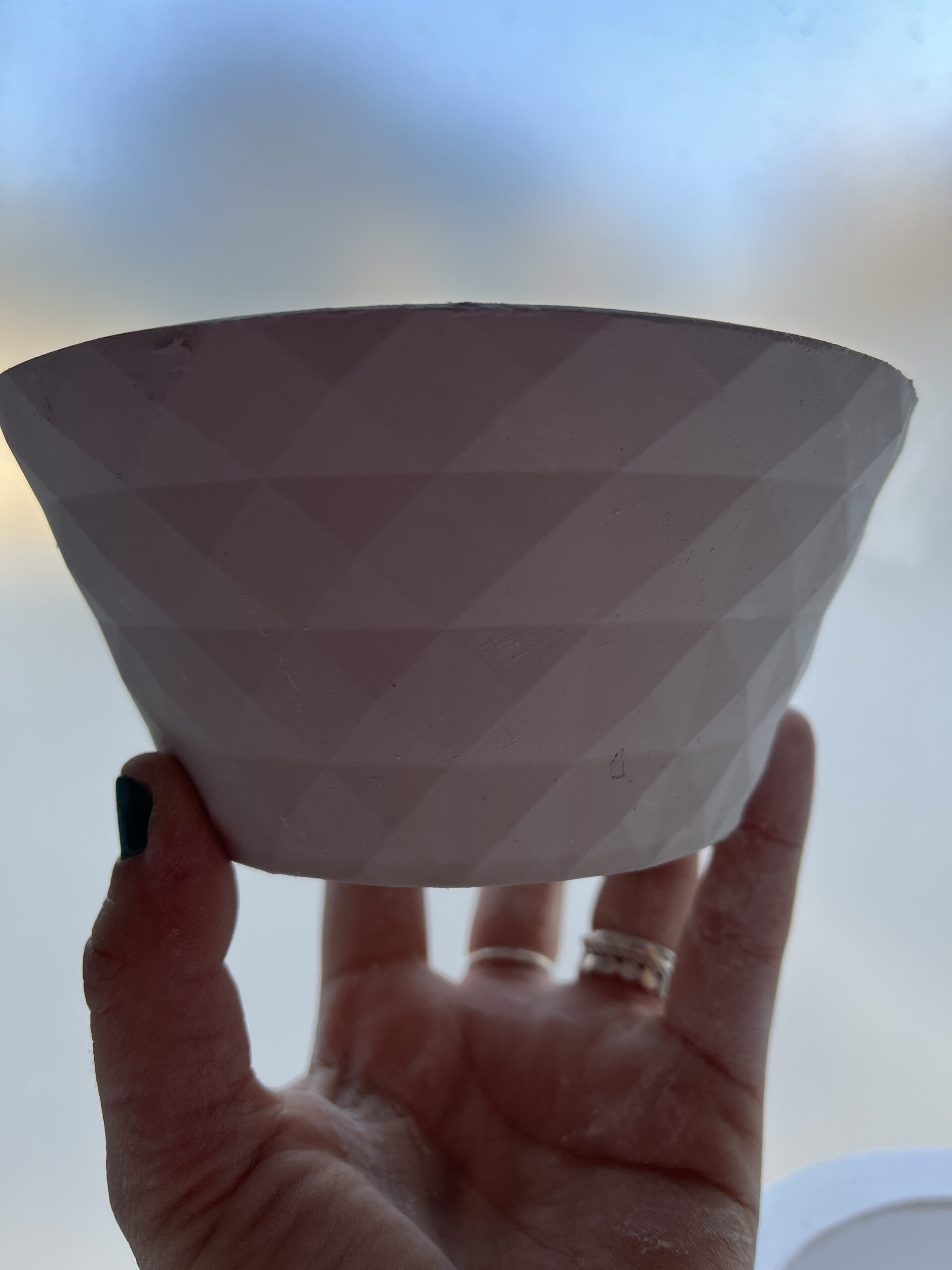 Molde de yeso para compotera con diseño de triangulos MCRM02 - Imagen 3