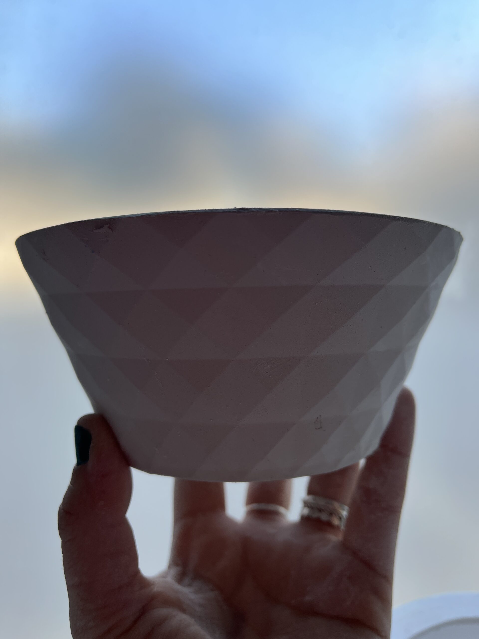 Molde de yeso para compotera con diseño de triangulos MCRM02 - Imagen 4